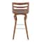 Armen Living Verne 30" Swivel Gray Faux Leather and Walnut Wood Bar Stool LCVRBAWAGR30 - alternate 5